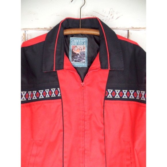 Vintage red Southwestern bomber flight jacket - Picture 2 of 5